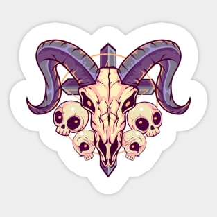 Baphomet Skull Sticker